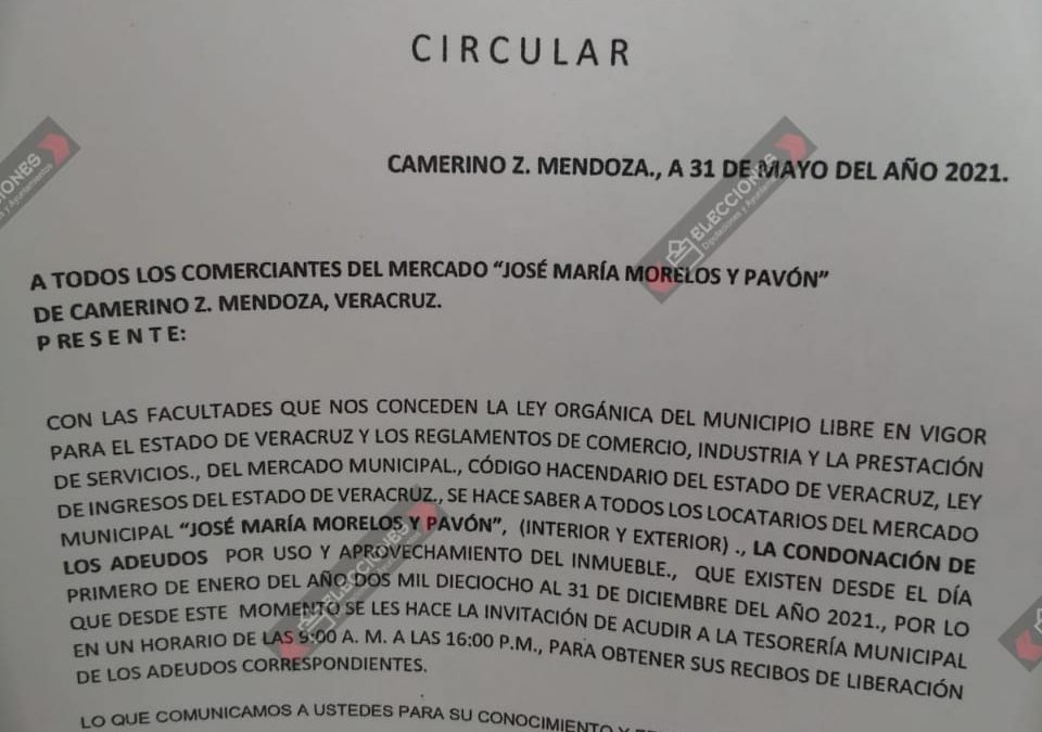 “Electorero circular de la condonación de adeudos del mercado de Cd. Mendoza”: Héctor Rodríguez