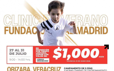 Fundación Real Madrid llegará a Orizaba con clinic de verano para impulsar valores y formación deportiva