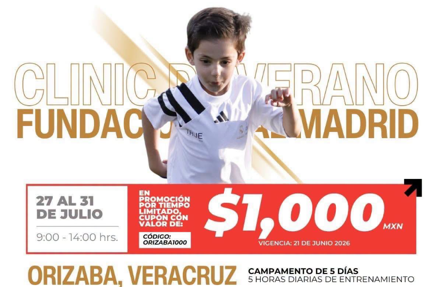 Fundación Real Madrid llegará a Orizaba con clinic de verano para impulsar valores y formación deportiva