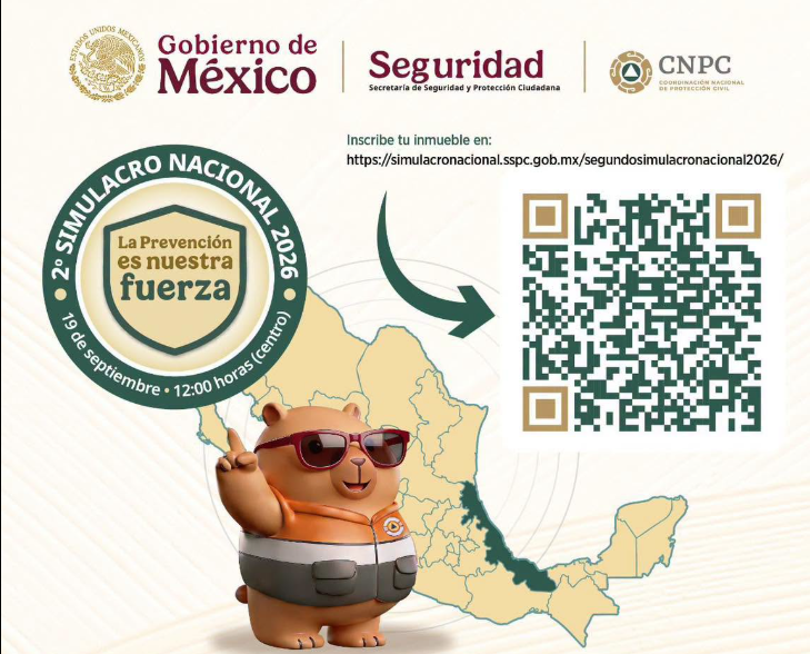Invita Protección Civil a registrar inmuebles para el Segundo Simulacro Nacional