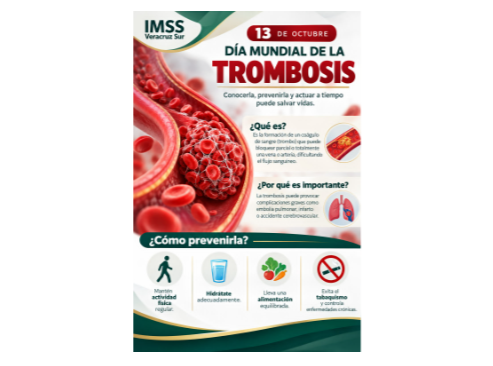 IMSS Veracruz Sur exhorta a identificar oportunamente los síntomas de trombosis